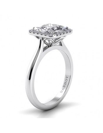 Danhov Classico Single Shank Princess-Cut Engagement Ring